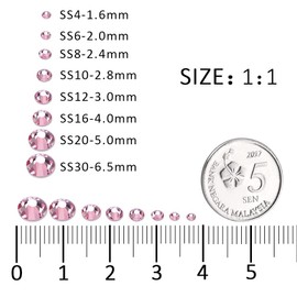 288Pcs Light Pink Crystal Rhinestones,Glass Flatback Rhinestones Gemstones for Nail Face Makeup Art Crafts Clothes Decoration -(SS30,6.5mm,Light Pink)