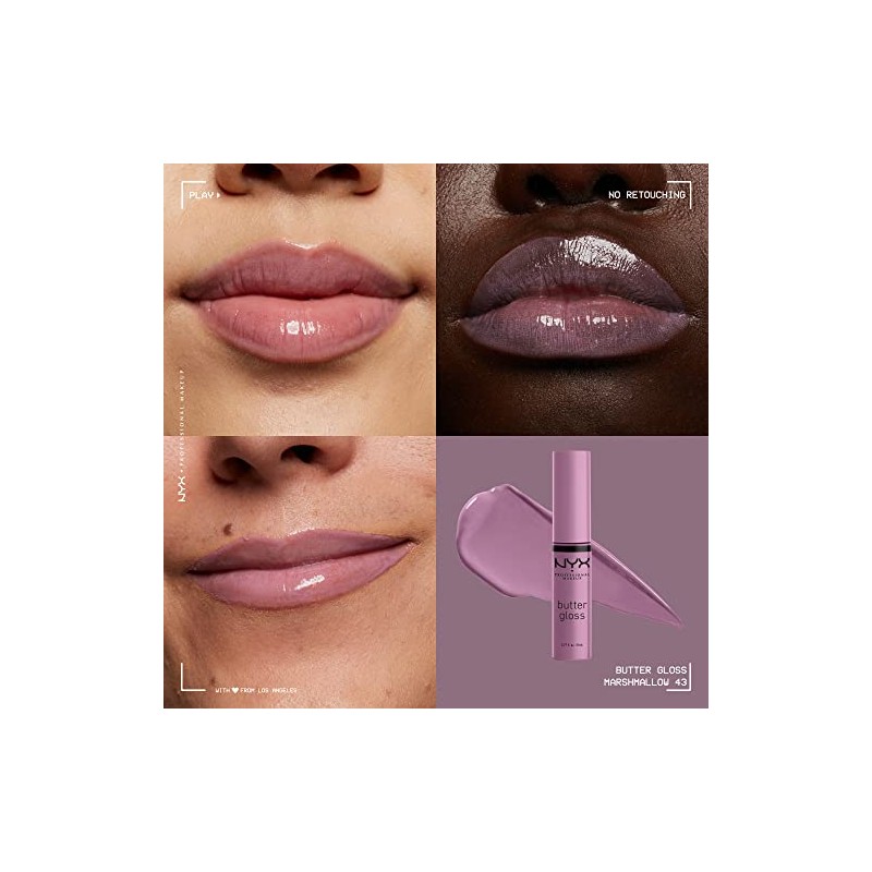 NYX PROFESSIONAL MAKEUP Butter Gloss, Non-Sticky Lip Gloss - Marshmallow