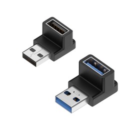 LUYING 2pcs USB 9.2 Adapter L Shape Right Angle Mini Lightweight Type A Male Female 10Gbps High Speed Data Transmission Adapter Direction Converter Extension Connector