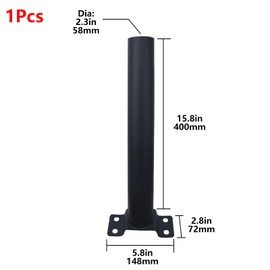 Geesatis 1Pcs Light Pole Mount,2.3 in Solar Lighting Mounting Bracket Extension Pole Kitfor Solar Street Light,Fixture Mounting Bracket for Street Light(Black)