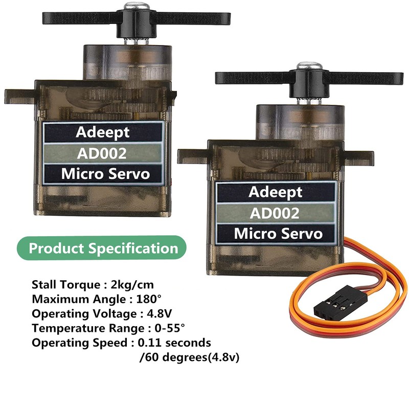 Adeept 8 Piece Micro Servo Motor Kit AD002 9G Servo