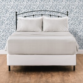 Chanasya Premium Printed Twin Bed Sheet Set 3-Piece - Soft Hand Drawn Plaid Pattern - 1 Flat Sheet 1 Fitted Sheet 1 Pillowcase - Wrinkle FadeResistant Microfiber Sheets - Gray - Twin