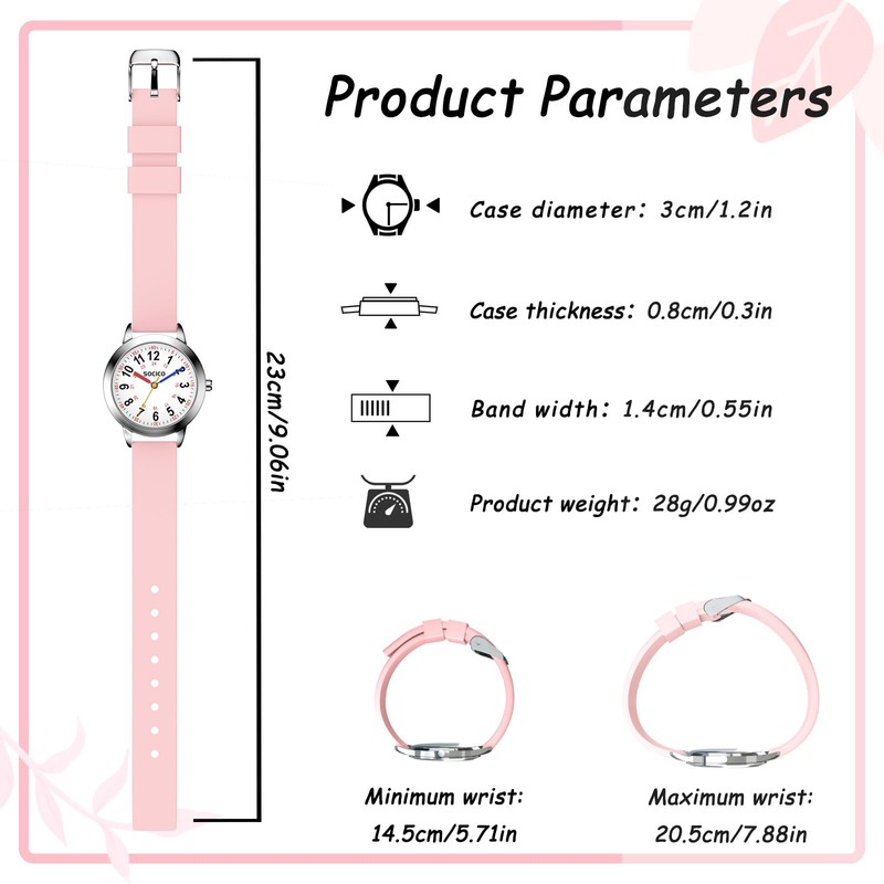 SOCICO Kids Watch for Boys Girls, Learning Educational Watch, 3ATM/30M