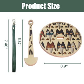 Fertrey Portable Wooden Wrist Yarn Holder with Leather Strap, Knitting and Crocheting Craft Tool, Yarn Storage Spinner for Crochet Travel Cats