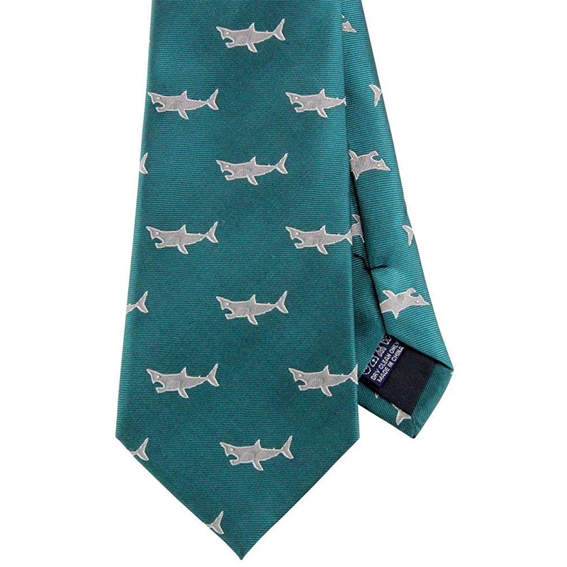 [COLORATA] Carolata Shark Pattern Necktie (100% Silk / Jacquard Woven),