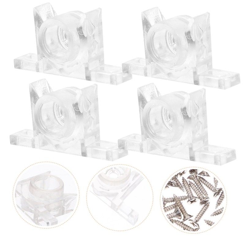 Gadpiparty 20Sets Cabinet Door Catch Clips Transparent Drawer Panel Fixing