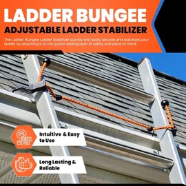 Holden USA - Adjust-B-Hook Ladder Bungee - Ladder Stabilizer Hook – Secure Ladder Safety Support for Roofs, Gutters, and Painting Prep – Durable Ladder Hook Attachment for Roofing and Gutter Work