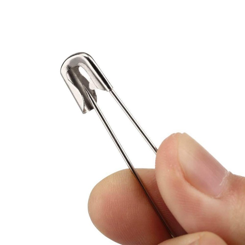 vrupin 100Pcs-3inch Stainless Steel Safety Pins,Safety Pins Bulk Metal Silver
