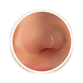 Tiny Silver Nose Ring hoop - 24 gauge snug Nose Hoop thin nose Piercings hoops - nose piercing rings