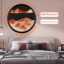TNSLGHS Moving Sand Art, Wall Mounted Sand Art Liquid Motion, 360°Rotate Moving Sand Wall Art Deep Sea Sandscape Room Decoration, Relaxing Mood Home Office Work Decor,B-17.3in/44cm