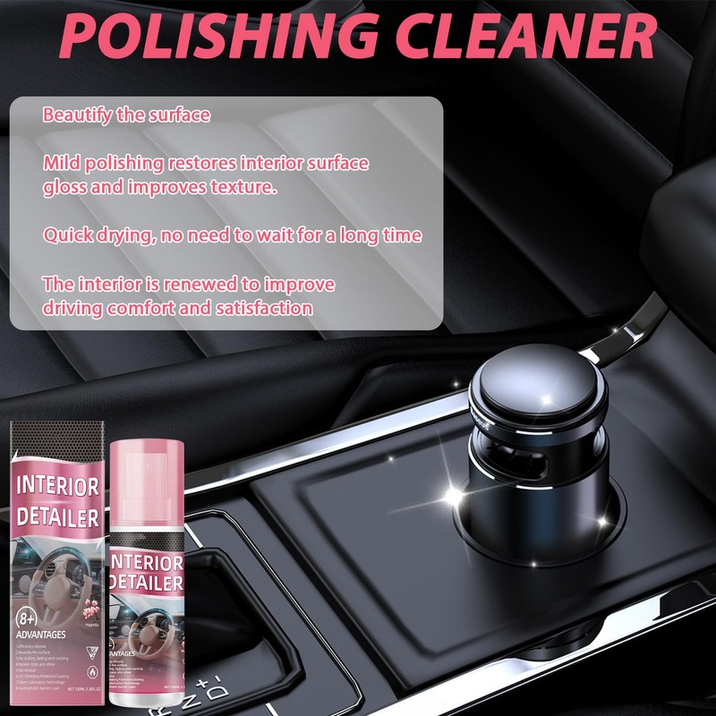 dssuoa 2Pcs Interior Detailer Spray,Car Interior Cleaner,Polishing Cleaner Car Interior