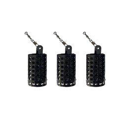 AIMALL 3-Piece Stainless Steel Fishing Bait Cage, Durable Round and Square Feeder Set with Snap Fasteners, Ideal for Carp and Freshwater Fishing