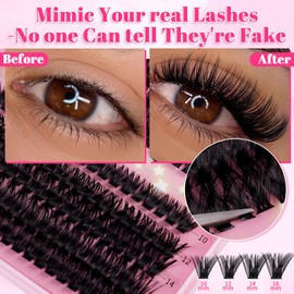 Lash Extension Kit 610Pcs Natural Fluffy DIY Individual Lashes Clusters