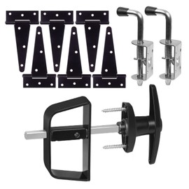 BTEOBFY Shed Door kit - Complete shed Door Hardware,shed Hardware kit with T-Handle Lock, Heavy-Duty Latches, Hinges - Weatherproof for Sheds, Gates, Playrooms