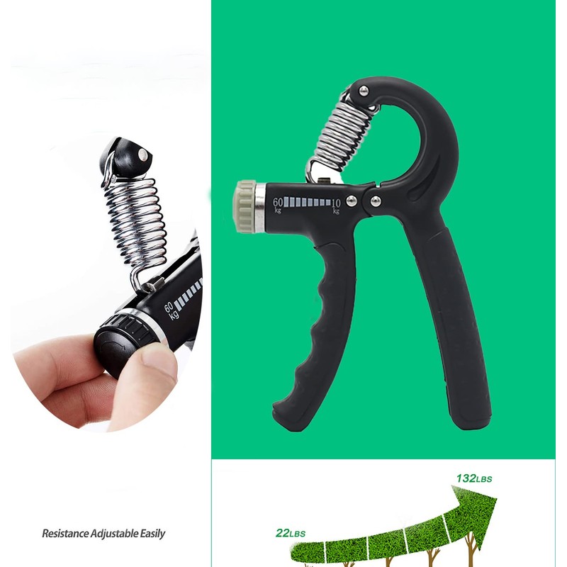 Hand Grip Strengthener,Strength Trainer,Adjustable Resistance 22-132Lbs (10-60kg),Non-Slip Gripper,Designed for Forearm,Finger