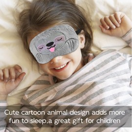 VerteLife Sleep Mask, Soft Lint Eye Mask, Travel Nap Blindfold, Novelty Cartoon Sleeping Eye Mask, Eye Cover for Children, Adults, Boys and Girls (Koala, Grey)