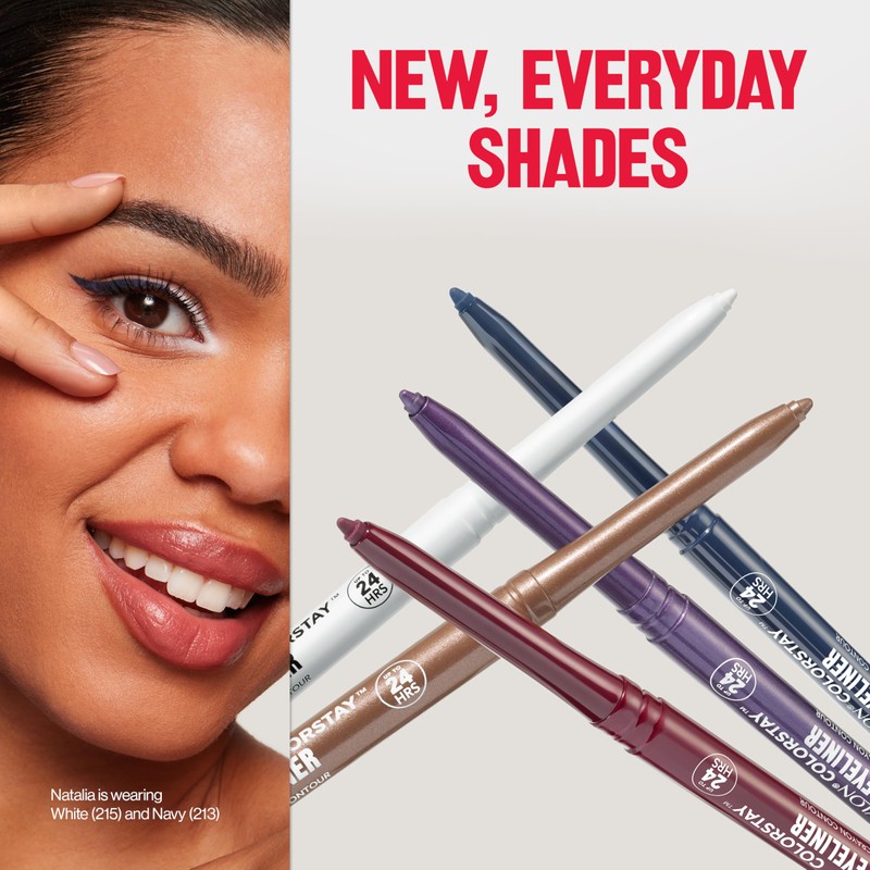 REVLON ColorStay Pencil Waterproof Eyeliner, Smudge-Proof, Eye Makeup with Built-In