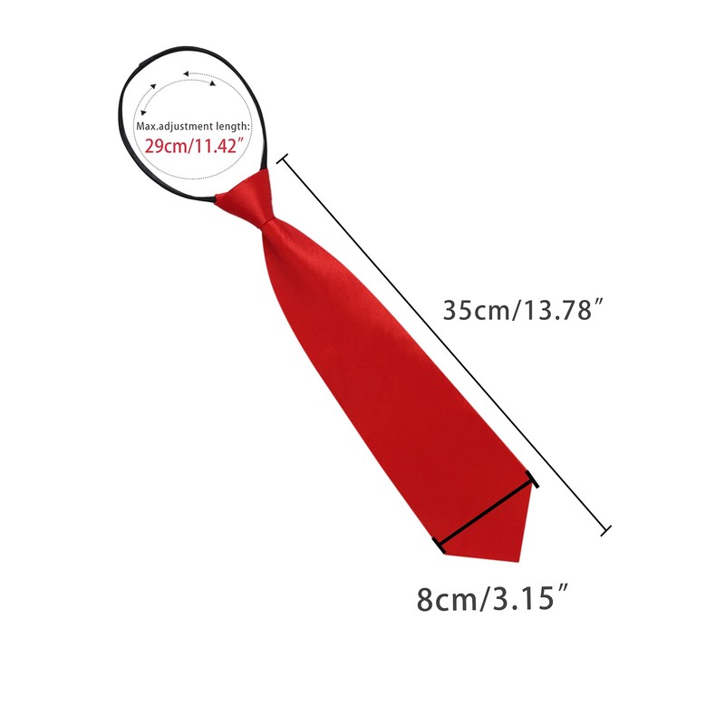Allegra K One-Touch Necktie, 3.1 inches (8 cm), Solid Color,