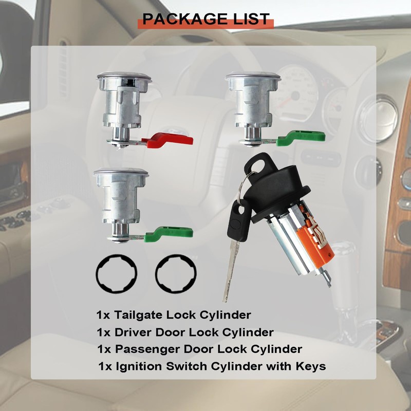 Eterpace Door Lock Cylinder & Ignition Switch Cylinder, Compatible with
