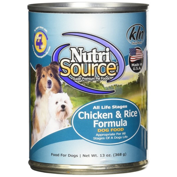 Nutri Source Tuffy'S Pet Food 131300 Tuffy Nutrisource 12-Pack Chicken And Rice Canned Food For Dogs, 13-Ounce