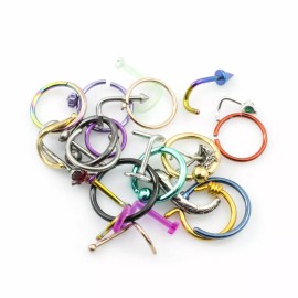 LionGothic Pack of 12 Nose Jewelry  Randomly Picked 18g and 20g