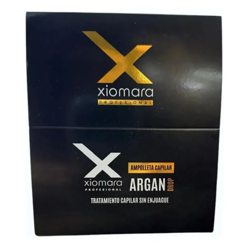 Xiomara Argan Drop Ampolleta Efecto Reconstructor Capilar Sin Enjuague 12pzx10ml