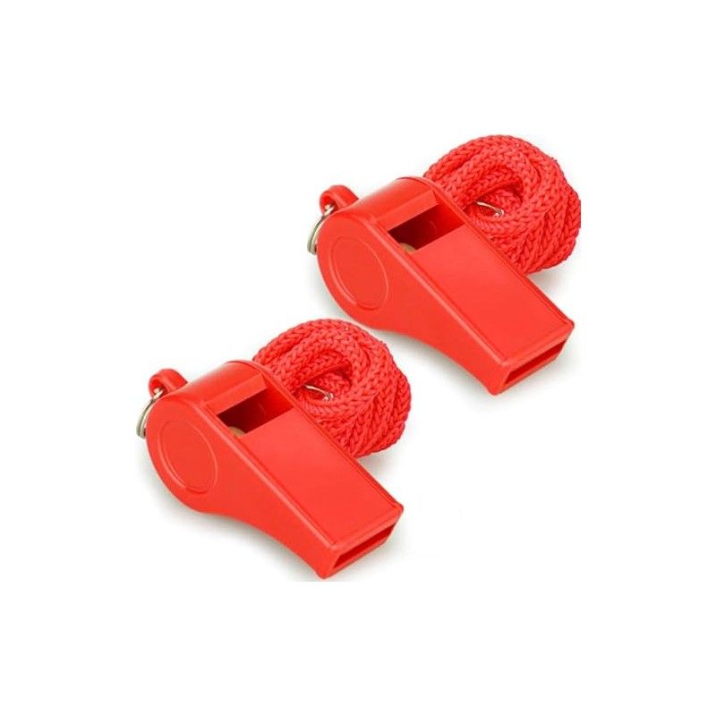 Timotech Set de 2 Silbatos Deportivos de Plástico con Cordón,