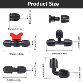 XTUDOU® Irrigation Fittings Kit, T-Piece 1/2 Inch Drip Hose Connector, Irrigation Connector, Hose Connector for 16 mm Polyethylene Hose, Pack of 20