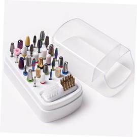 IWOWHERO Grinding head cleaning box manicure grinding nail grinding head holder nail tech organizers manicure supply grinding head finishing case nail bit holder plastic major Accessories