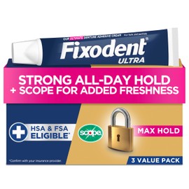 Fixodent Ultra Max Hold Plus Scope Secure Denture Adhesive 1.8oz