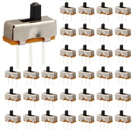 Jersvimc 100Pcs 3mm Micro Switches Mini Silde Switch - 1p2t 2 Position, SPDT Switch High Knob Vertical Toggle Switches for Breadboard(SS12D00)