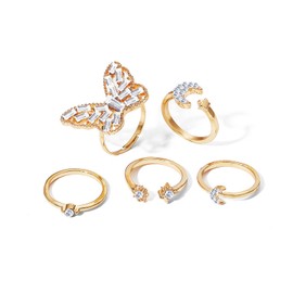 Stocking Stuffers Holiday Outfits for Women 2024 Gold Stackable Rings for Women Boho Stacking Rings Vintage Knuckle Rings Set Punk Goth Rings Crystal Heart Butterfly Star Rings Dainty Jewelry Gifts for Women