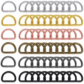 60 Pieces Metal D Rings D-Shape Buckle Clips Multi-Purpose Mixed Color D-Rings for DIY Accessories (Assorted Color,3/4 Inches)