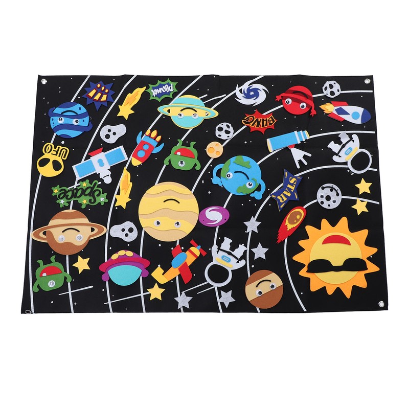 45pcs Outer Space Felt Story Board 3.5in Storytelling Educational DIY