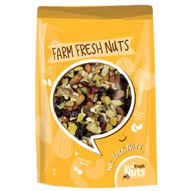 Farm Fresh Nuts Omega Health Trail Mix - Natural Energy Snack Mix - A Heavenly Healthy mix, Featuring Walnuts, Almonds, Pepitas/Pumpkin seeds, Mango, Cranberries, (1 Pound)