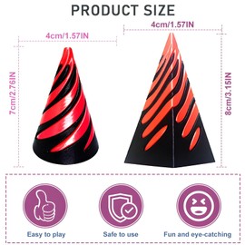 WERIGONI 2PCS Impossible Cone Crossing Sculpture, Pyramid Passing Sculpture 3D Printed Spiral Cone Fidget Toy, Mini Vortex Line Illusion, Anxiety Relieving Spiral Cone Toy