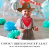 Velmitten 3 Pcs Cowboy Birthday Party Hat and Bandanas with