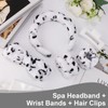 Sponge Spa Headband Wrist Band with Hair Clips Skincare Headband