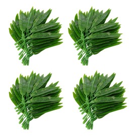 EXCEART 50 Piezas de Hojas Artificiales de Bambú Plantas Verdes Falsas Hojas Verdes Ramas de Bambú Adornos para El Restaurante de La Oficina en Casa  