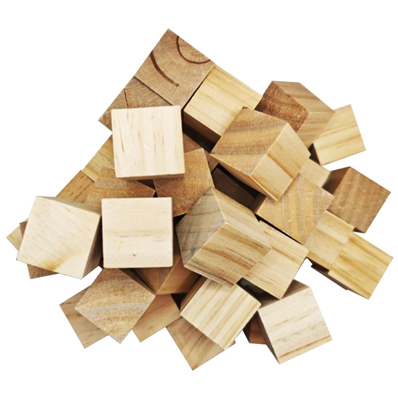 1-1/2 inch Unfinished Wooden Cubes,Pack of 40 Wood Square Blocks,