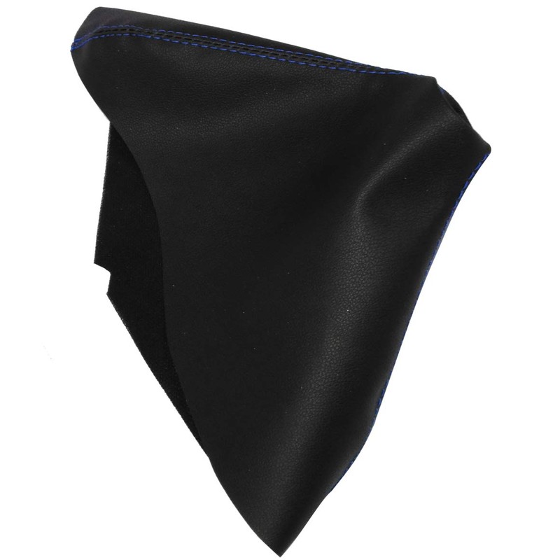 AERZETIX: Gear Stick Gaiter Faux Leather Black with Blue Stitching