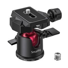 SMALLRIG Mini Ball Head 360° Panorama with 1/4 Inch Screw 3/8 Inch Thread Mount and Quick Release Plate Metal Ball Joint for Monopod, DSLR, Phone, Gopro, Max Load 4.4 lbs/2 kg - 2665