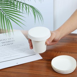 NOLITOY 150pcs Disposable Paper Cup Cover, 3.14 inches Recycled Drinking Lid, White Coffee Cup Cover, Hot Cup Lids for Home Kitchen Cafe Parties Wedding Hotel Bars