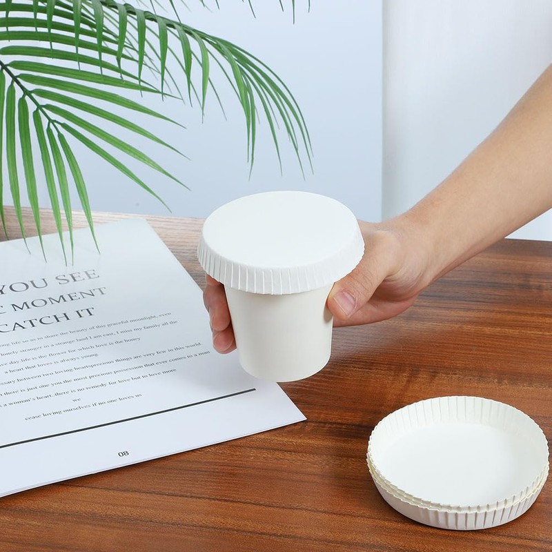 NOLITOY 150pcs Disposable Paper Cup Cover, 3.14 inches Recycled Drinking