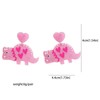 Zhang shine Cute Colorful Dinosaur Earrings Unique Acrylic Cartoon Animal