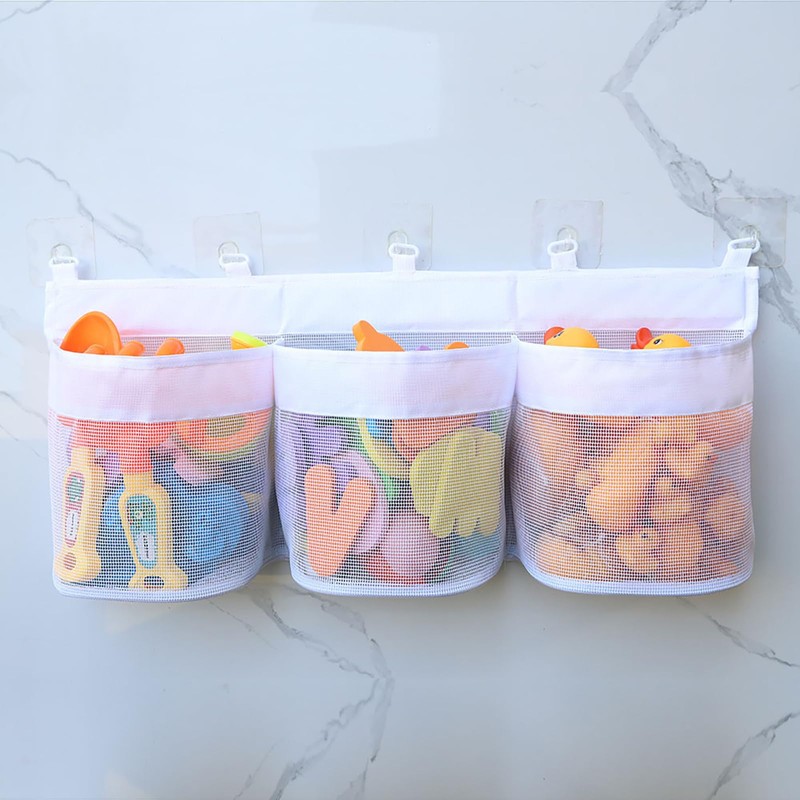 XNBTFK Large Bath Toy Storage Organizer with 3 Compartment Large