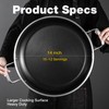 Yeksum Stainless Steel Paella Pan with Lid - 14.5" Honeycomb