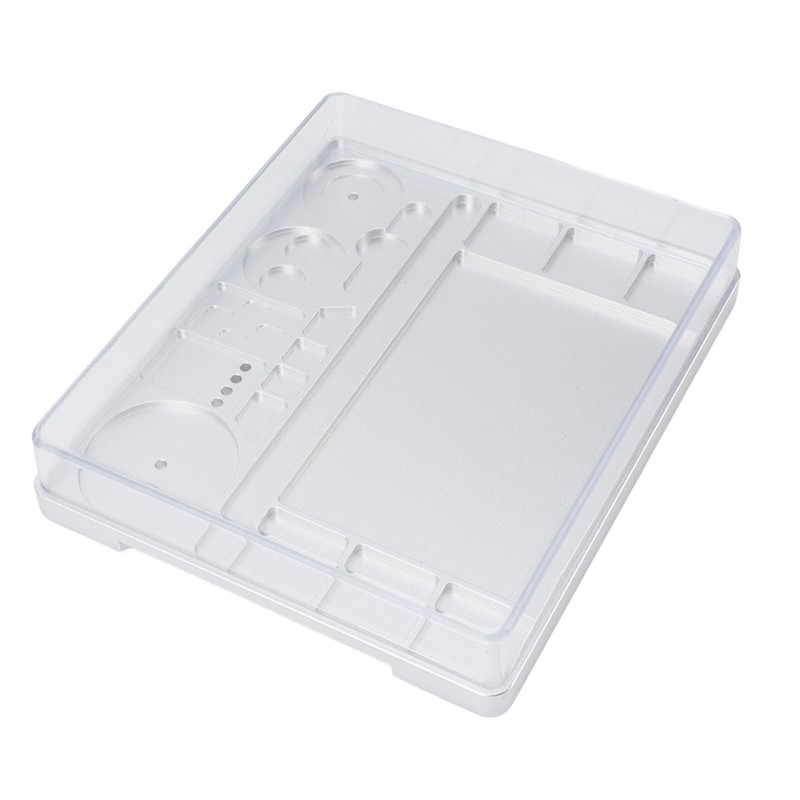 Watch Movement Repair Box Aluminum Alloy Storage Tray with Acrylic