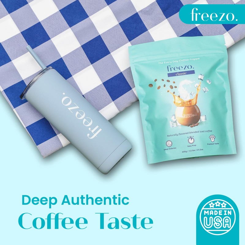 Freezo Classic Premium Blended Iced Coffee | Lower Calorie Frappe,
