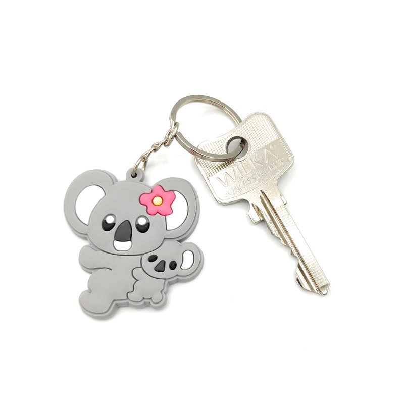 Promotech Adorable Koala Mom and Baby Rubber Keychain: A Hug